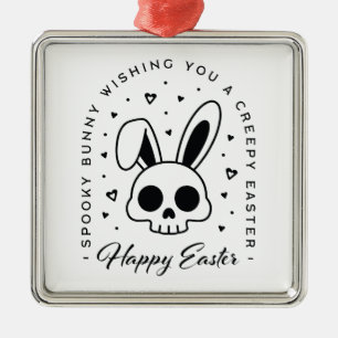Frohe Ostern unheimlicher Hase gruseliges Thema Pa Ornament Aus Metall