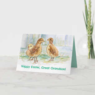Frohe Ostern Ur-Enkel Baby Truthahn Vogel Karte