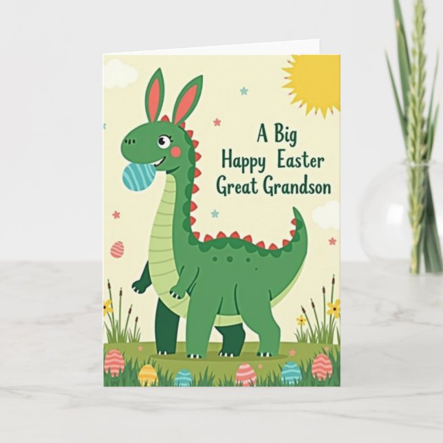 Frohe Ostern Ur-Enkelkarte Karte (Vorderseite)