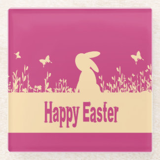 Frohe Ostern, verträumter Hase Glasuntersetzer