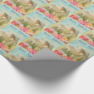 Frohe Ostern Vintage Engel und Lamm Geschenkpapier