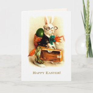Frohe Ostern. Vintage-Hase  Feiertagskarte