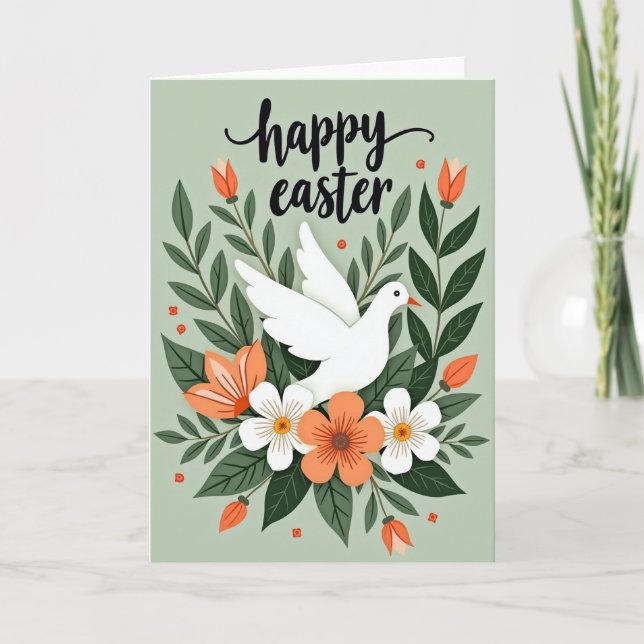 Frohe Ostern Vogel Art Karte (Vorderseite)