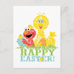 Frohe Ostern von Elmo & Big Bird Postkarte