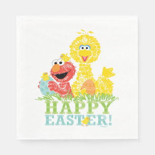 Frohe Ostern von Elmo & Big Bird Serviette
