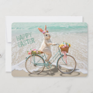 Frohe Ostern von Florida Bicycle Bunny am Strand Feiertagskarte
