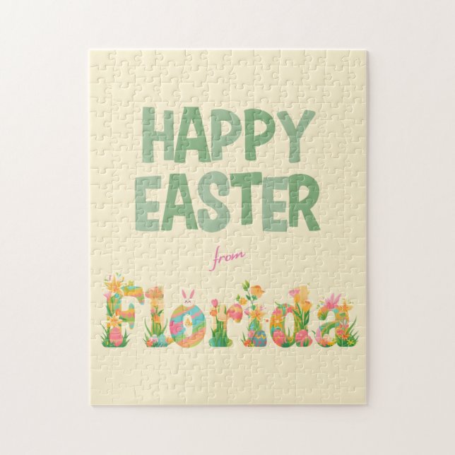 Frohe Ostern von Florida Pastel Flowers Puzzle (Vertikal)