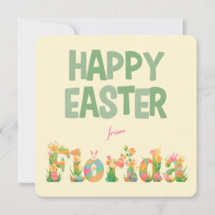 Frohe Ostern von Florida Pastellblumen Feiertagskarte