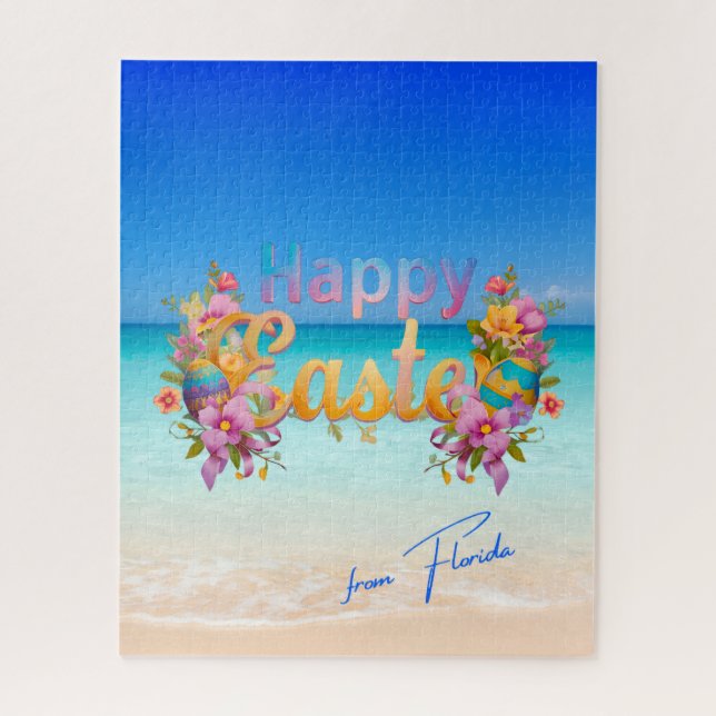 Frohe Ostern von Florida Tropical Beach Puzzle (Vertikal)