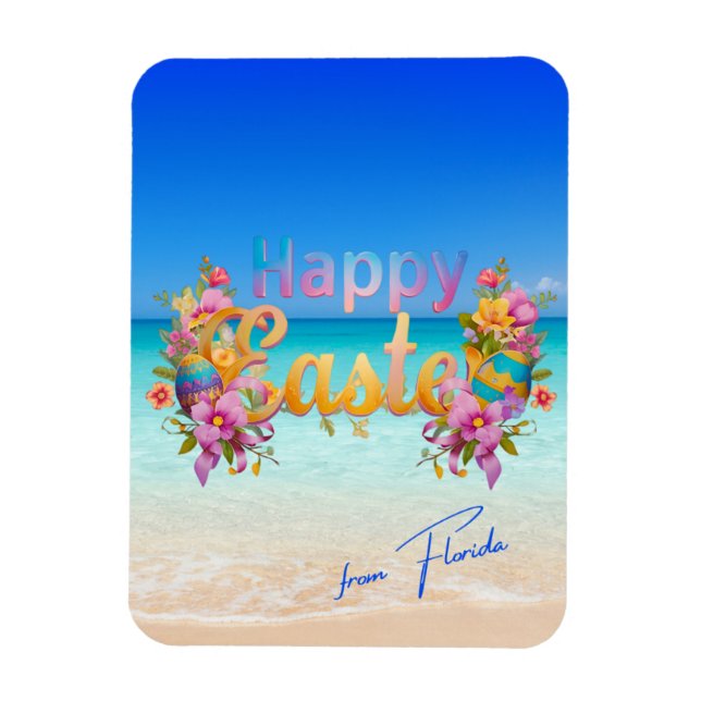 Frohe Ostern von Floridas tropischem Strand Magnet (Vertikal)