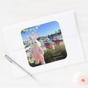 Frohe Ostern von Hilton Head Island Harbour Town Quadratischer Aufkleber