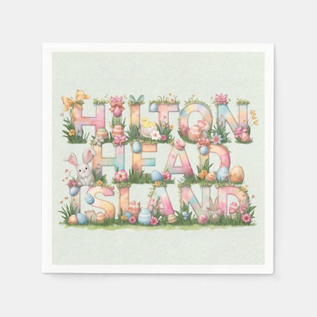 Frohe Ostern von Hilton Head Island Paper Serviette (Vorderseite)
