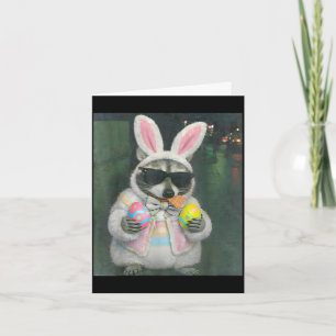 Frohe Ostern Waschbär-Eierkorb Lustiger Ostern Män Karte