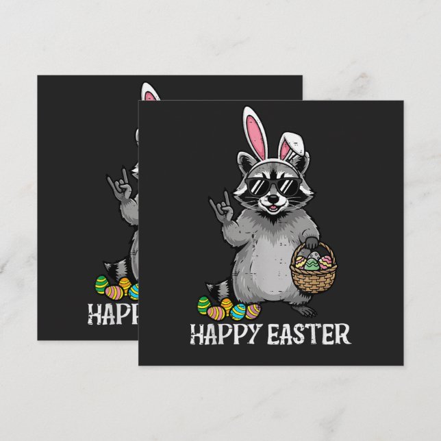 Frohe Ostern Waschbär Hase (Vorne/Hinten)