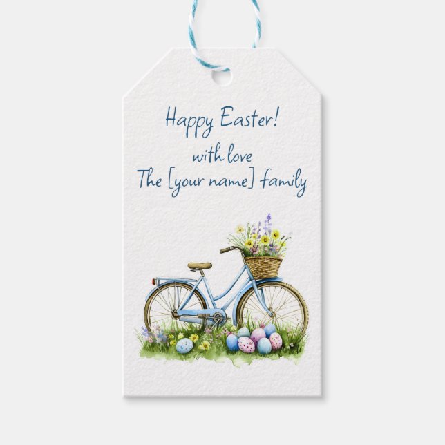 Frohe Ostern Wasserfarbe Geschenkanhänger (Vorderseite)