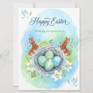Frohe Ostern Wasserfarbenkarte Einladung