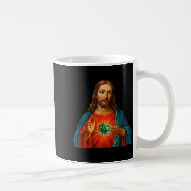 Frohe Ostern Weed Jesus 2026  Kaffeetasse (Rechts)