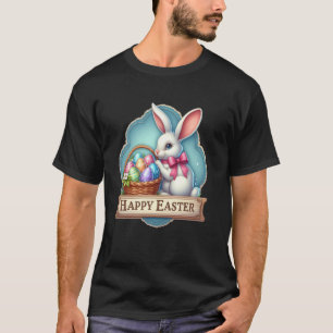 Frohe Ostern Weißer Hase T-Shirt