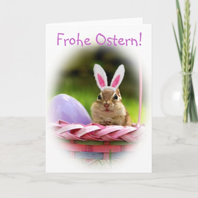 Frohe Ostern wenig Chipmunk Feiertagskarte (Vorderseite)