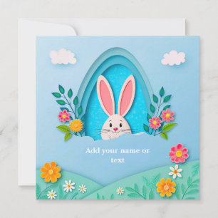 Frohe Ostern Whimsical Osterhase und Floral Feiertagskarte
