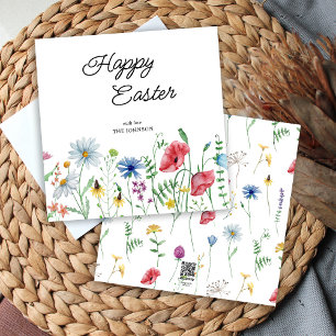Frohe Ostern Wildblumen Feiertagskarte