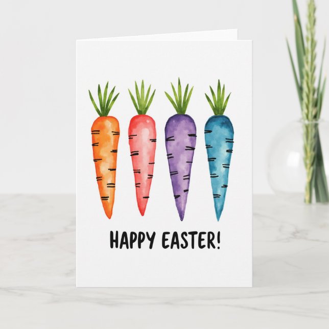 Frohe Ostern Wurzelgemüse Karte (Vorderseite)