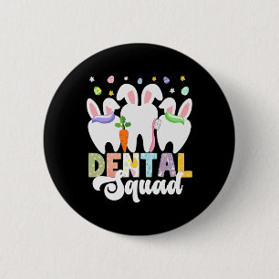 Frohe Ostern Zahnarzt Ostereier Suchen Hase Dental Button