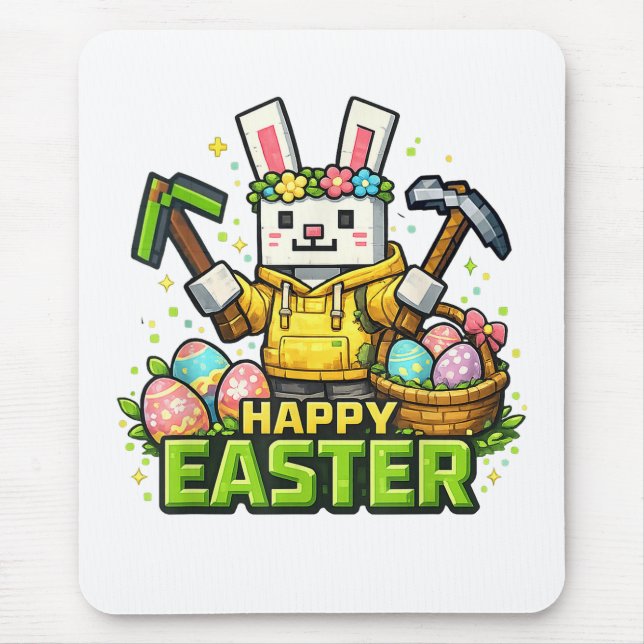 Frohe Ostertag Hase Ei Gamer Video  Mousepad (Vorne)