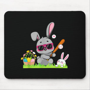 Frohe Ostertag Hase Kaninchen Baseball Pitcher Jun Mousepad