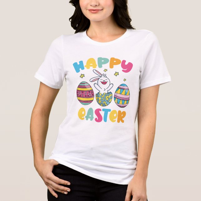 Frohe Ostertag Tri-Blend Shirt (Vorderseite)