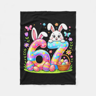 Frohe Ostertage 67 Hase bunte Eier Korb Fleecedecke