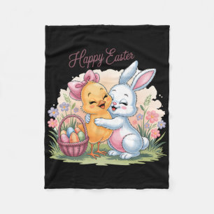 Frohe Ostertage Küken Hase beste Freunde Cute Eas Fleecedecke