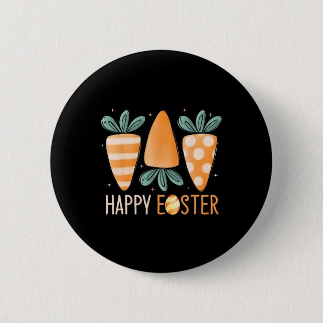 Frohe Ostertage Süße Karotten Lustiger Hase Ostern Button (Vorderseite)