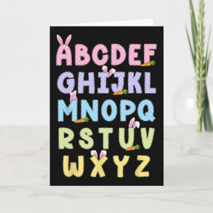 Frohe Ostertags-Alphabet-Abcs-Elemeno für Lehrer Karte