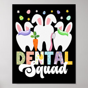 Frohe Ostertags-Zahnarzt-Ostereier-Jagd-Hase Denta Poster
