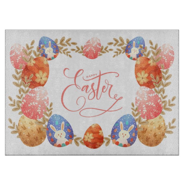 Frohe Osterzeit Schneidebrett (Vorderseite)