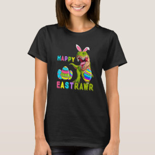 Frohe Ostrawr Rex Dinosaurier Ostern Ei Hasenohre T-Shirt