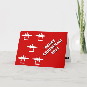 Frohe P-38 Weihnachten 2021 Rote und Weiße Karte