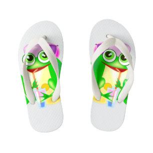 Frohe Party Frog Kid's Flip Flops