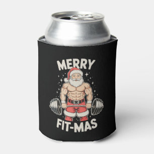 Frohe Passform Mas Weihnachtsmann Heben Fitnessstu Dosenkühler