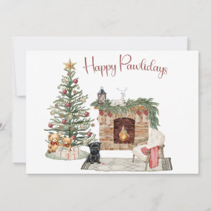 Frohe Pawlidays Hunde-Design - Affenpinscher Feiertagskarte
