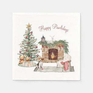 Frohe Pawlidays Hunde-Design - Beagle Serviette