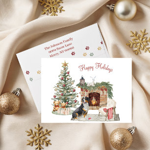 Frohe Pawlidays Hunde-Design - Berner Sennenhund Feiertagskarte
