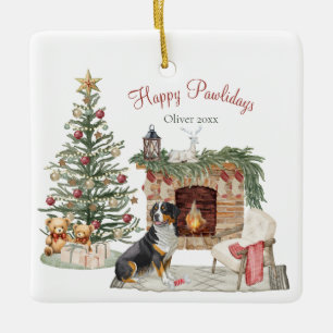 Frohe Pawlidays Hunde-Design - Berner Sennenhund Keramikornament