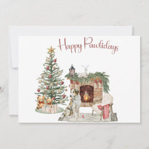 Frohe Pawlidays Hunde-Design - Borzoi Feiertagskarte
