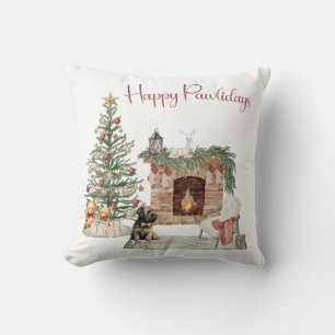 Frohe Pawlidays Hunde-Design - Briard Kissen