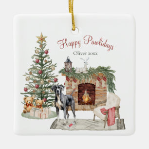 Frohe Pawlidays Hunde-Design - Deutsche Dogge Keramikornament