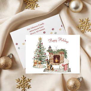 Frohe Pawlidays Hunde-Design - Deutscher Schäferhu Feiertagskarte