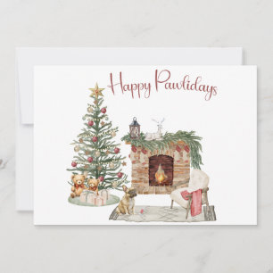 Frohe Pawlidays Hunde-Design - Französische Bulldo Feiertagskarte