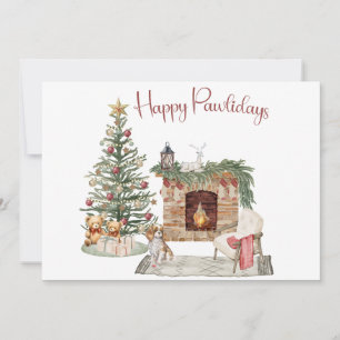 Frohe Pawlidays Hunde-Design - King Charles Spanie Feiertagskarte